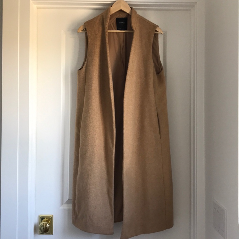 Zara Beige Full Length Vest